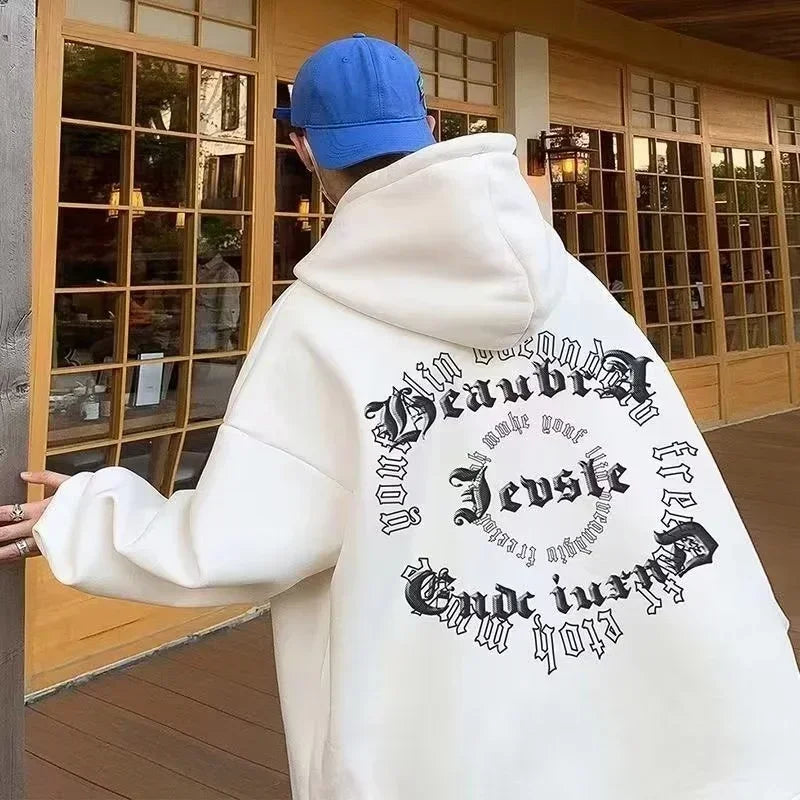 Herren Y2K Hoodie im Hip Hop Stil mit Kapuze und Taschen