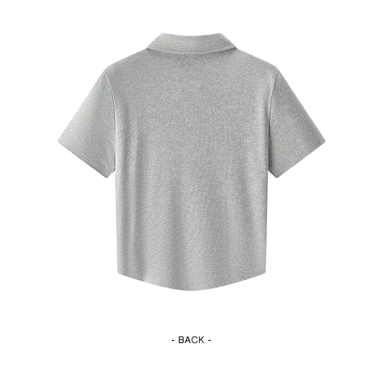 Semir Poloshirt für Damen, abgeschnitten, schmale Passform, elegant, 2025, neuer Sommer, bestickter Pullover, minimalistisch, für lässigen Stil