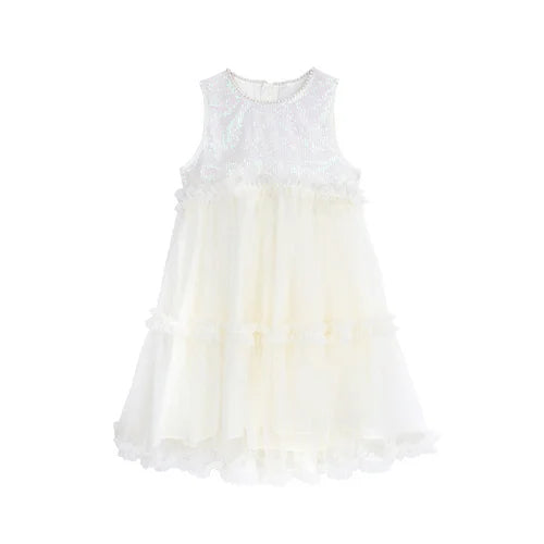 Ärmelloses Sommerkleid für Mädchen in Hellgelb – ideal für Geburtstage, Hochzeiten und festliche Anlässe