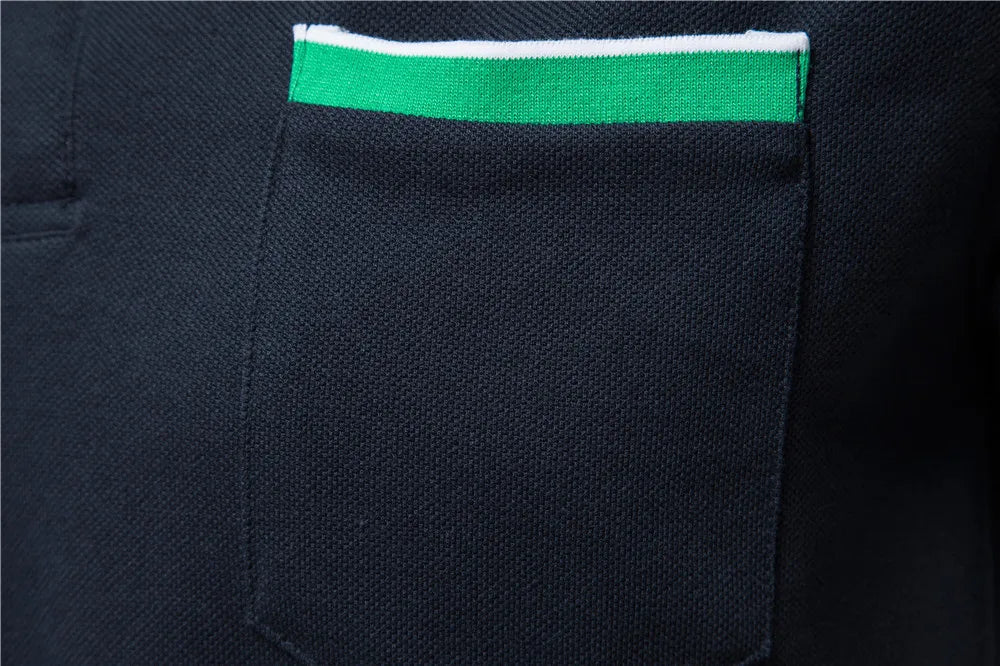 Herren Polo Shirt aus Baumwolle mit Kurzarm und Tasche für lässige Anlässe