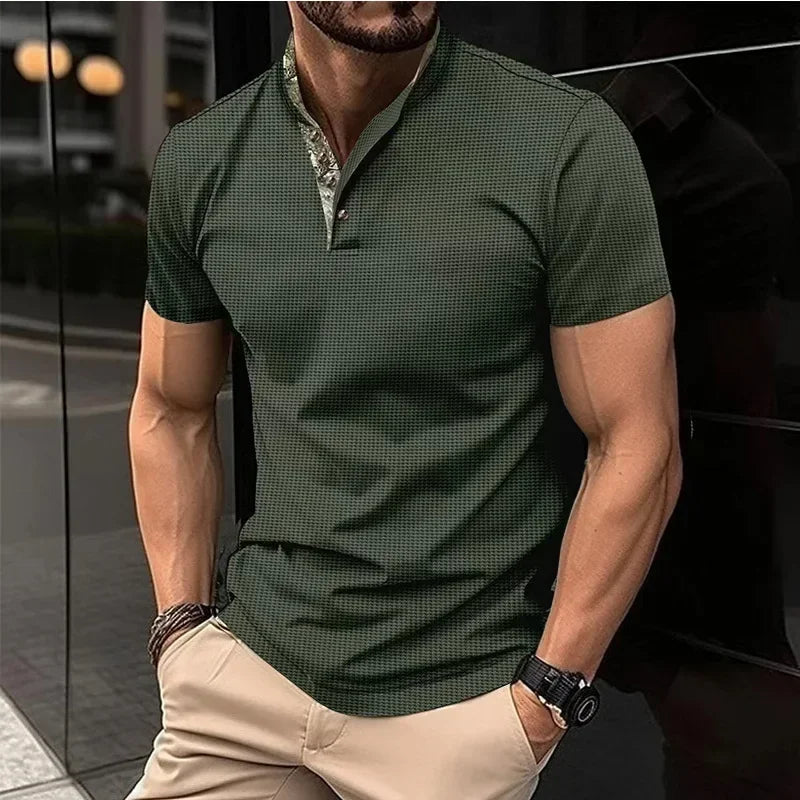 Herren-Polo-T-Shirt mit kurzen Ärmeln und Knopfleiste – große Größen, ideal für den Sommer