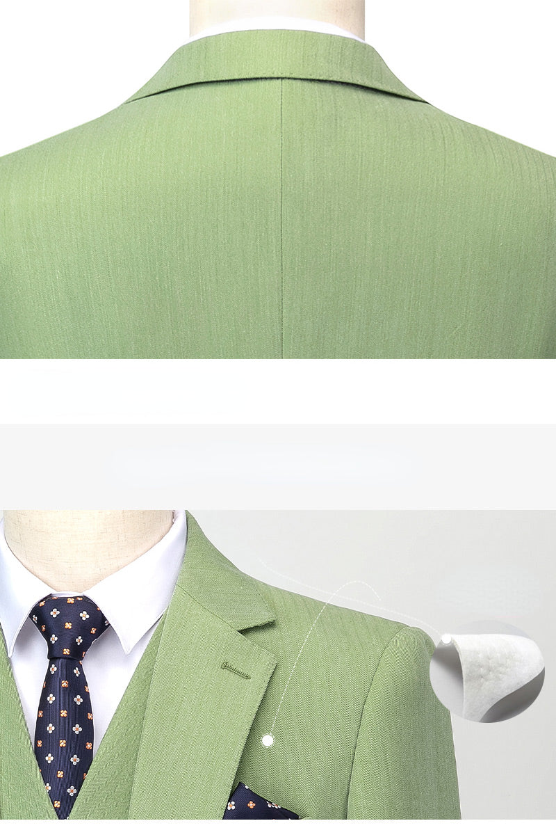Luxuriöser Herren Anzug 3-teilig Grün S-5XL: Business, Hochzeit, Party, Eleganz Pur