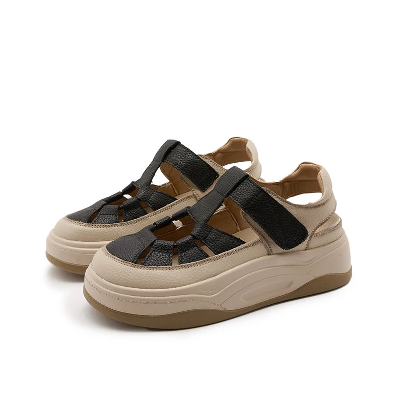 AIYUQI 2025, neue frauen sandalen Sommer dicken sohlen hohl frauen turnschuhe schuhe Große-größe casual schwein käfig weibliche schuhe