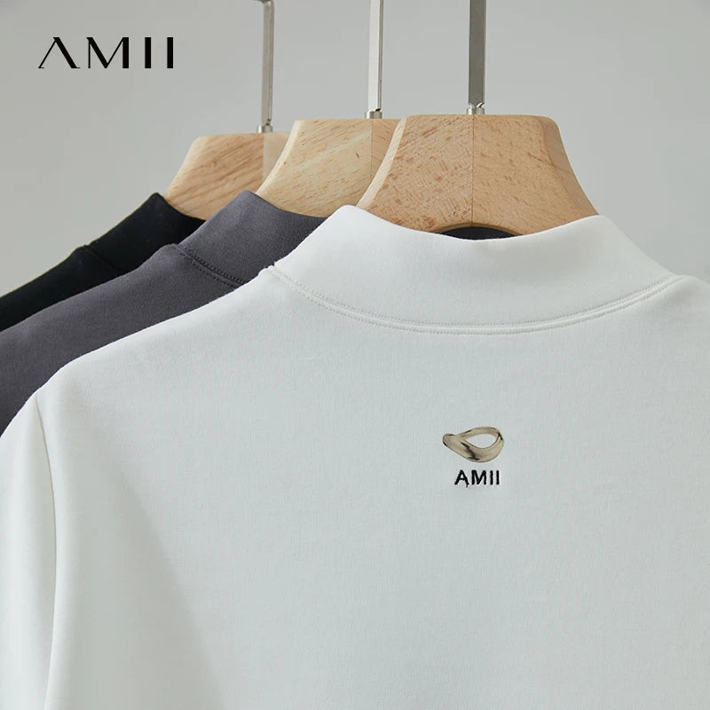 Damen Casual T-Shirt mit Gedrucktem Rollkragen und Kurzarm für den Sommer