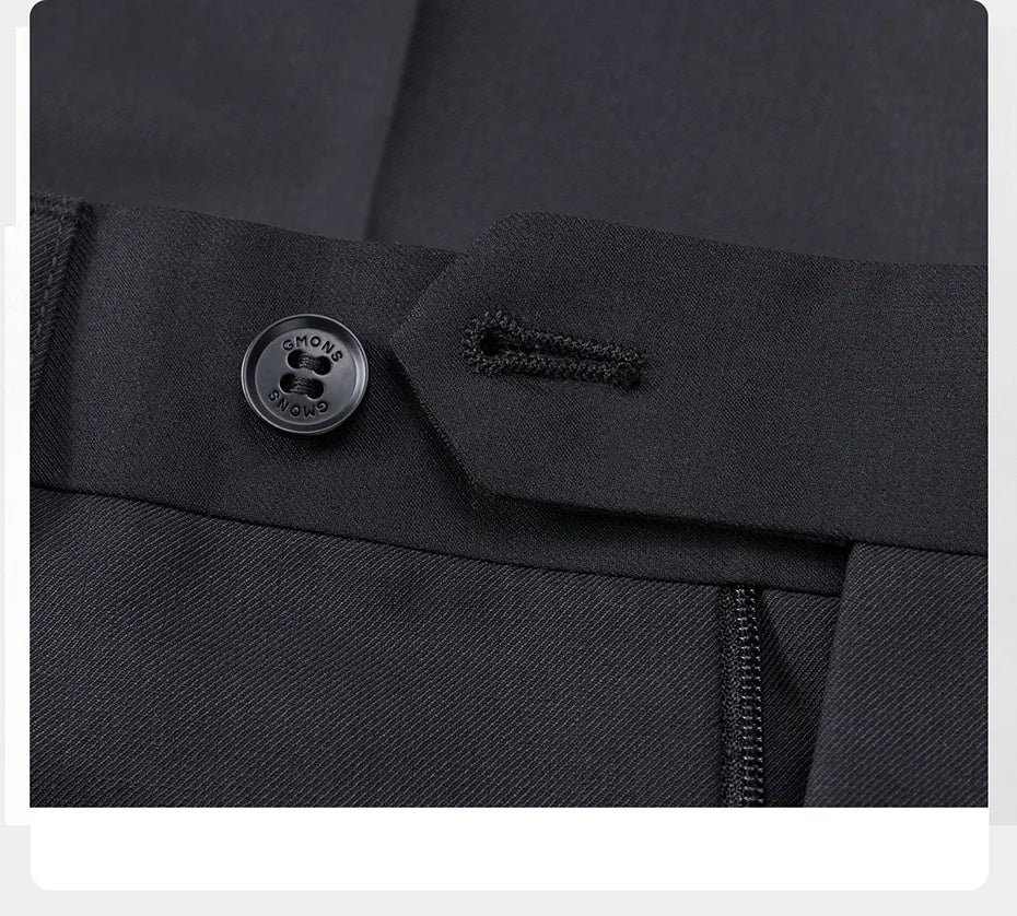 Eleganter Herrenanzug aus 30% Wolle: Schwarzer Slim Fit Ein-Knopf-Blazer für Hochzeiten und Feiern