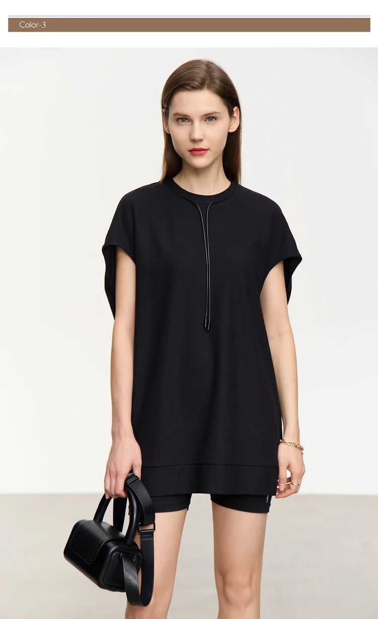 Damen T-Shirt im minimalistischen Stil mit lässigen kurzen Ärmeln