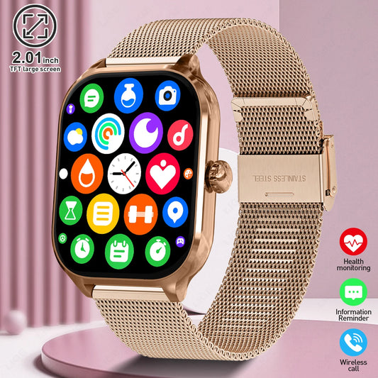 LIGE Voice Calling Smart Watch 2,01" Display 24H Gesundheitsmonitor Sport Smartwatch Benutzerdefinierte Zifferblätter Männer Frauen Smartwatches Neu