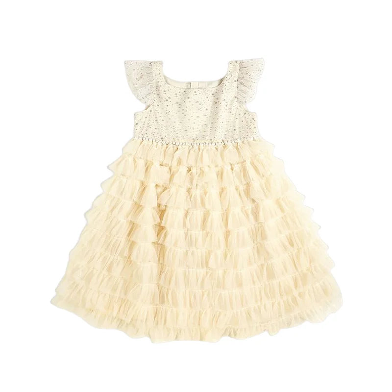 Ärmelloses Sommer-Prinzessinnenkleid für Mädchen mit Pailletten und Tüll – ideal als Blumenmädchenkleid
