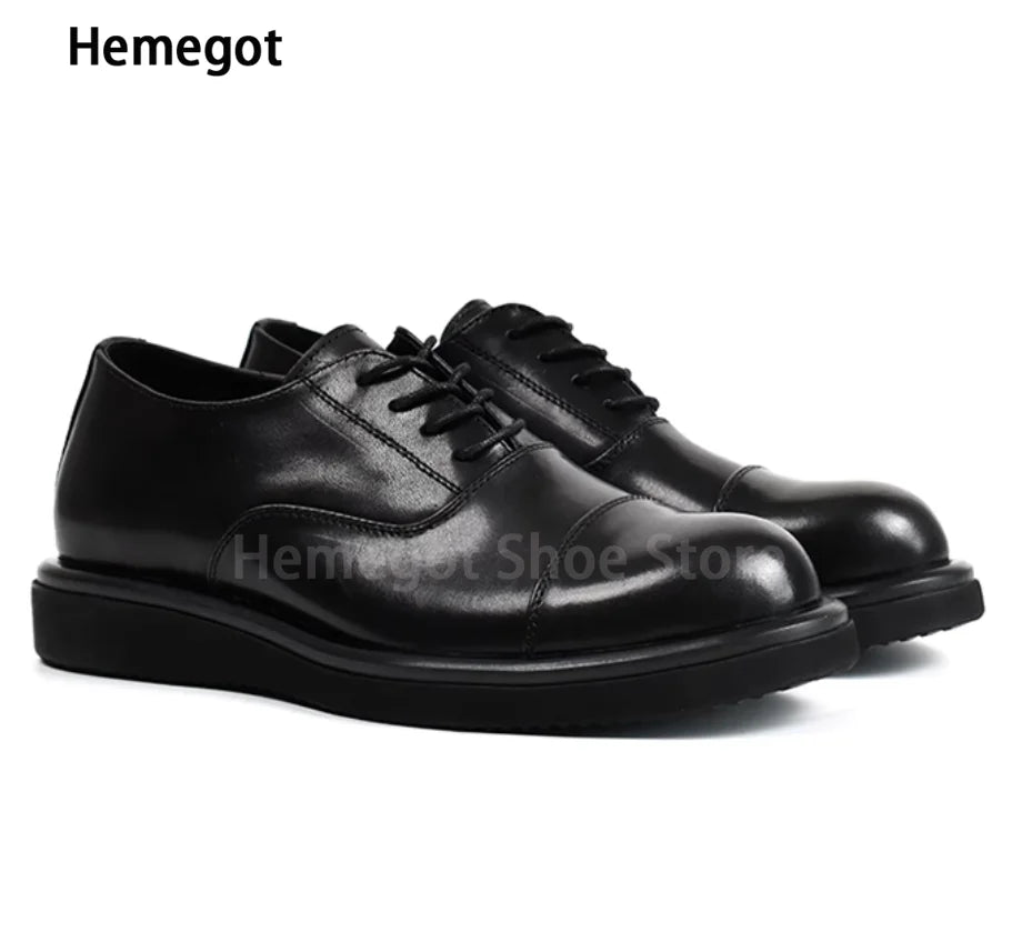 Herren-Schnürschuhe aus Leder in Schwarz/Kaffee – elegant & strapazierfähig