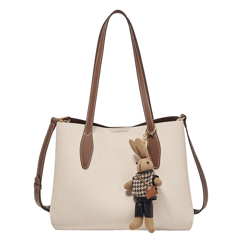 Damen Handtasche aus Split-Leder mit großer Kapazität