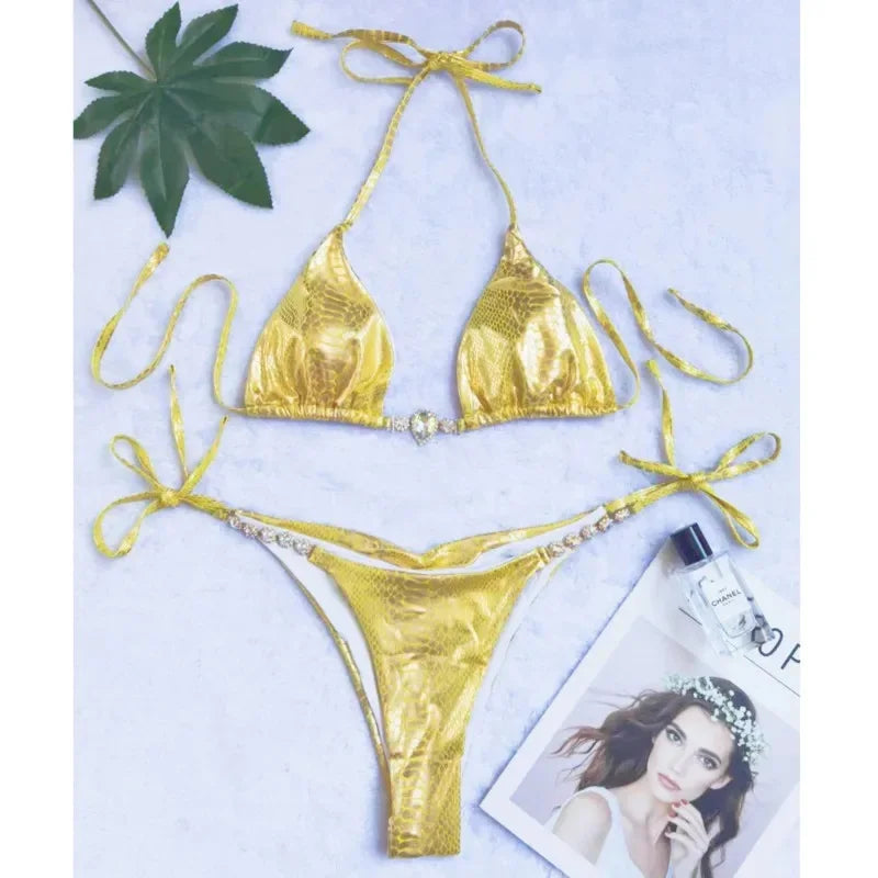 Dreiteiliger Damen-Bikini im brasilianischen Stil – ideal für Strand und Pool