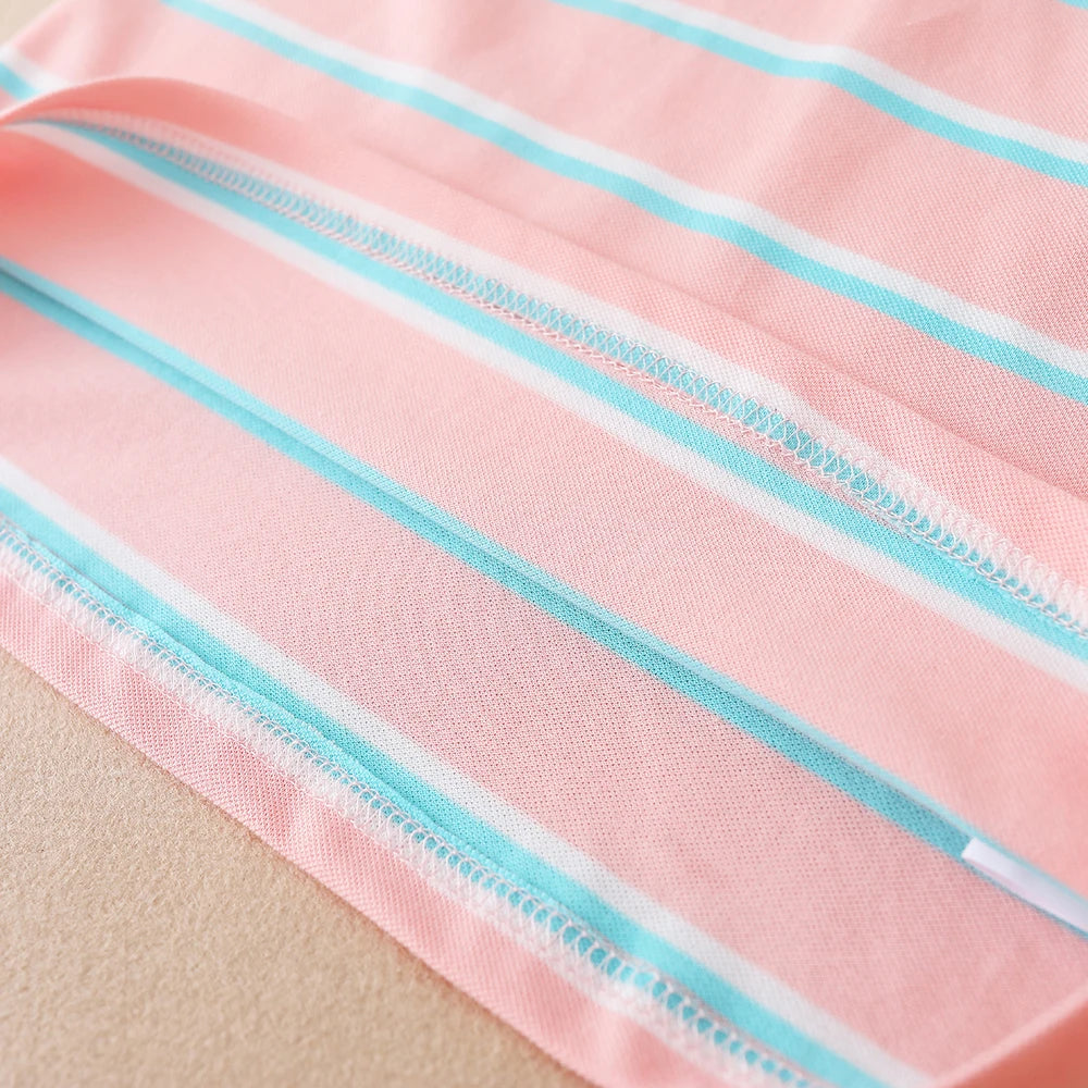 Mädchen Polo Sommer Kinder Kurzarm Baumwolle T-Shirts 2024 neue Kinder drehen Kragen gestreifte Kleidung Mädchen Tops für 5-12 Alter