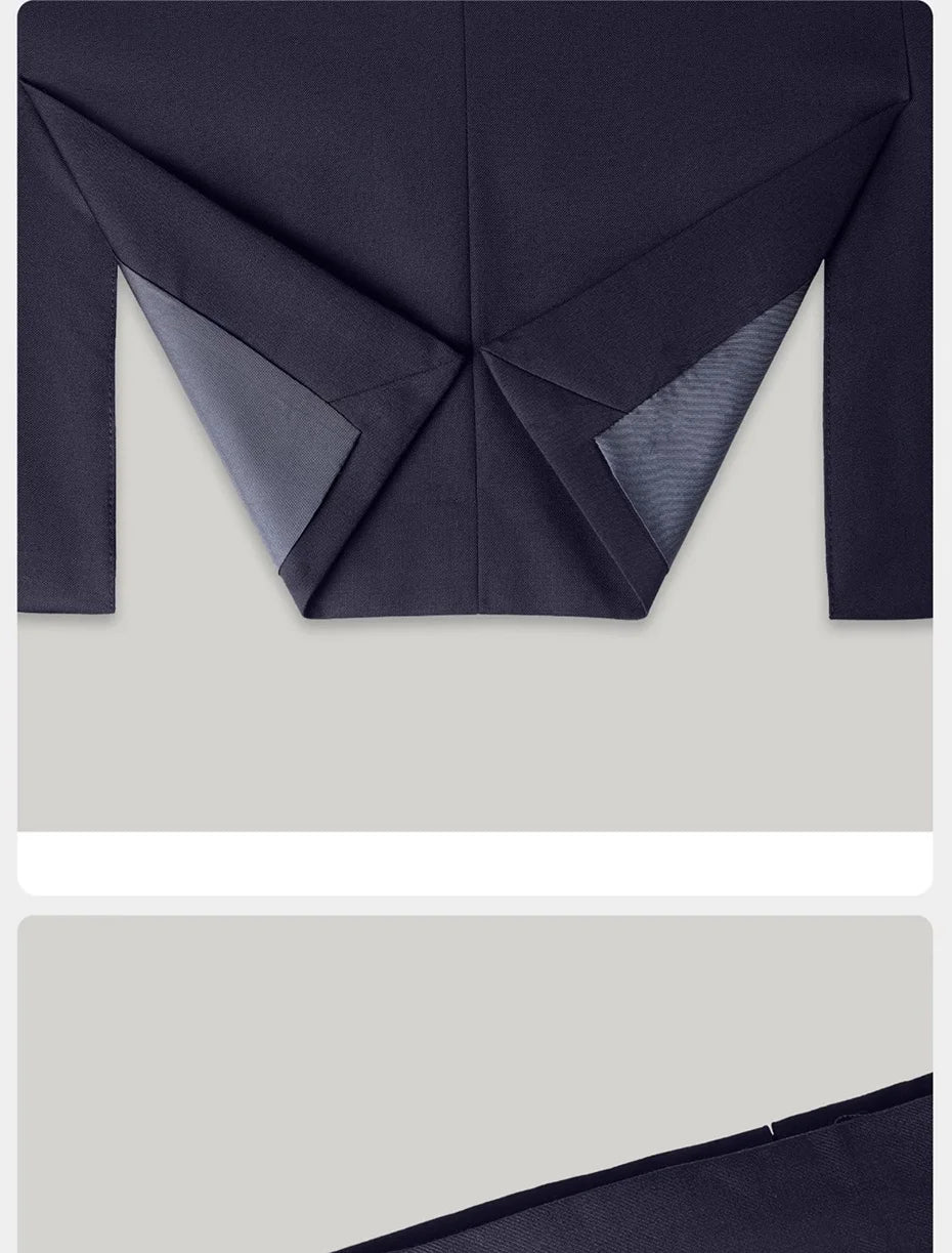 Hochwertiger Herrenanzug aus 30% Merinowolle in Tiefblau – Eleganz für Hochzeit und Business