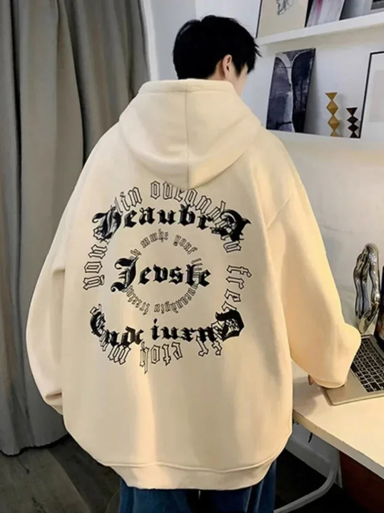 Herren Y2K Hoodie im Hip Hop Stil mit Kapuze und Taschen