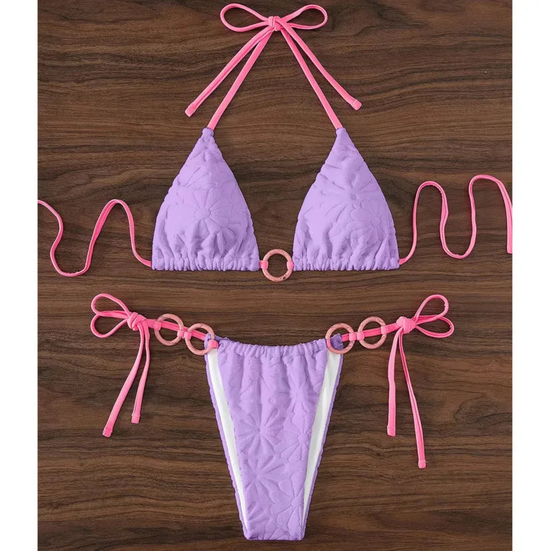 Dreiteiliges Damen-Bikini-Set im brasilianischen Stil – ideal für Strand und Pool