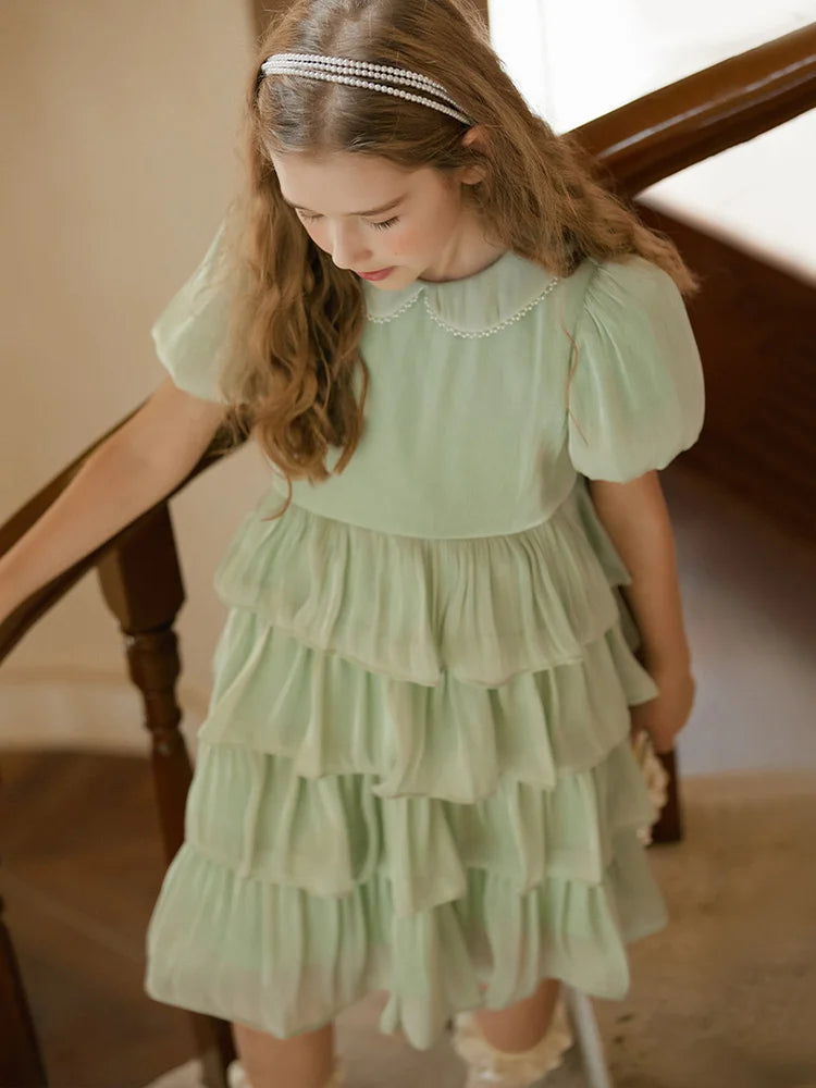 Ärmelloses weißes Sommerkleid für Mädchen mit Blumenmuster – festliches Ballkleid aus Tüll für Hochzeiten und Geburtstagsfeiern