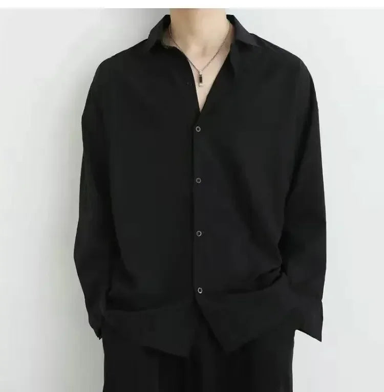 Langarm- und Kurzarm-Herrenhemd in Schwarz und Weiß – Slim Fit Business- und Bürohemd in Unifarben