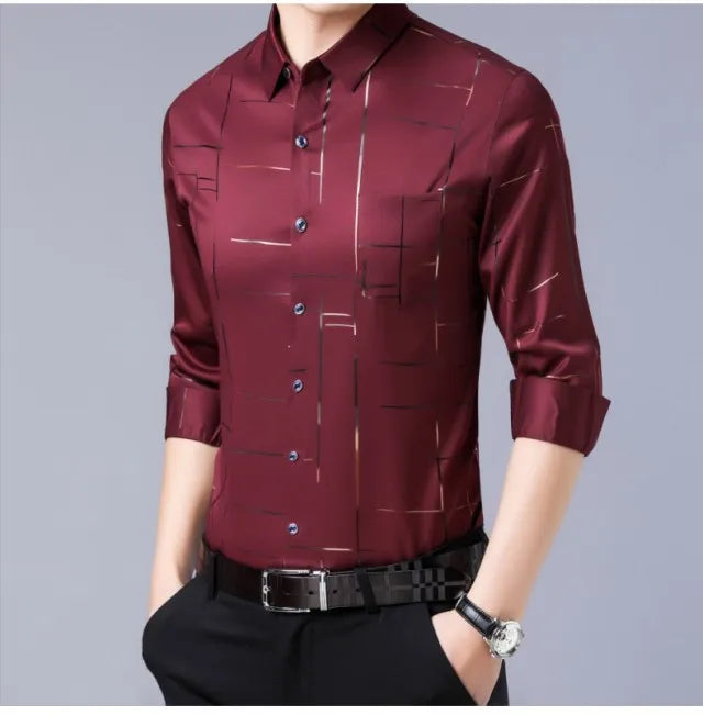 Langarm- und Kurzarm-Herrenhemd in Schwarz und Weiß – Slim Fit Business- und Bürohemd in Unifarben