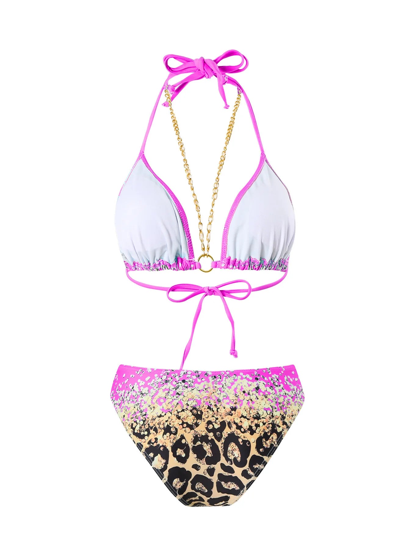 Sexy Bikini-Set in Pink – Solide Farbe ideal für Strand und Pool