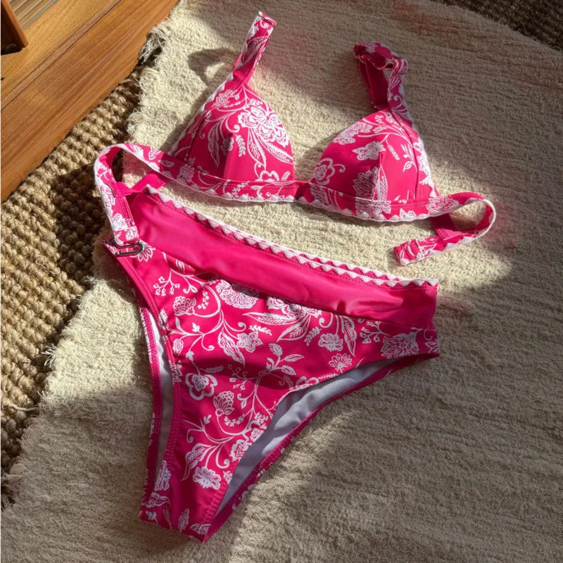 Sexy Bikini-Set in Pink mit Push-up-Effekt – Perfekt für Strand und Pool