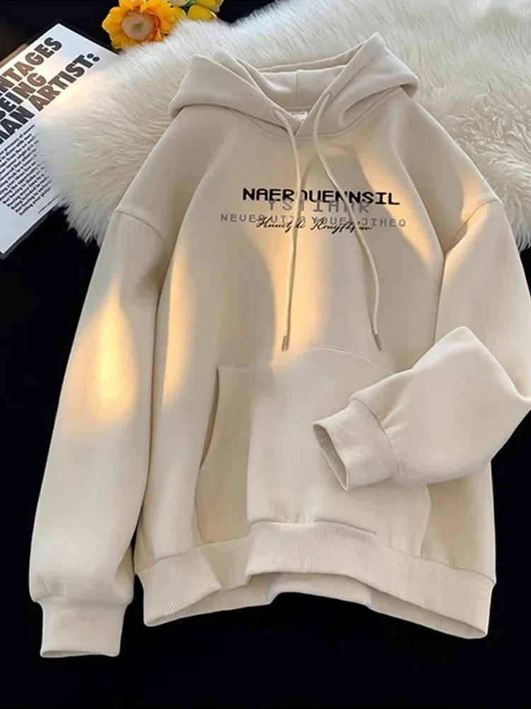 2025 neue Männer High Street Brief Gedruckt Mit Kapuze Sweatshirts Casual Lose Vintage Hip Hop Hoodies Ästhetische Mode Y2K Hoodie