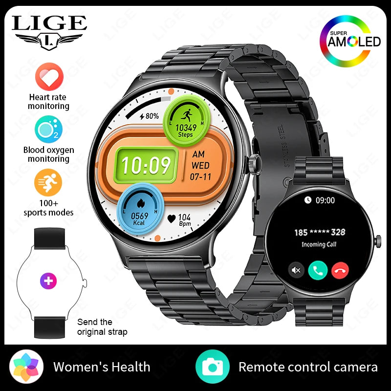 Männer und Frauen Smartwatch mit Fitness Tracker und Blutdruck Monitor