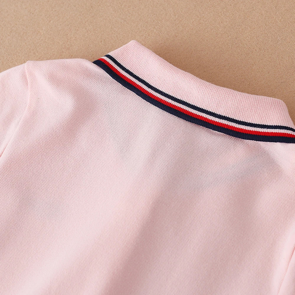 Kinder Mädchen Sportkleider Baumwolle Umlegekragen Tenniskleid 2023 Neues Sommer Kurzarm Golfkleid für Kinder