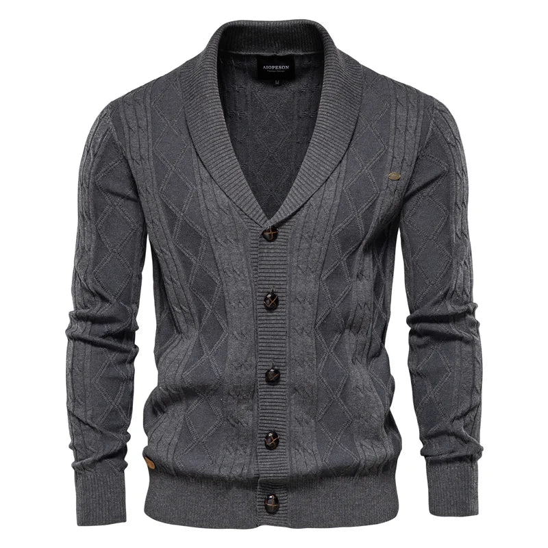 Männer Strickjacke aus hochwertiger Baumwolle im Casual-Stil für den Winter