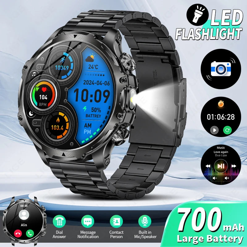 Männer Sport Smartwatch mit 1,9 Zoll Display und wasserdichter Bluetooth-Funktion