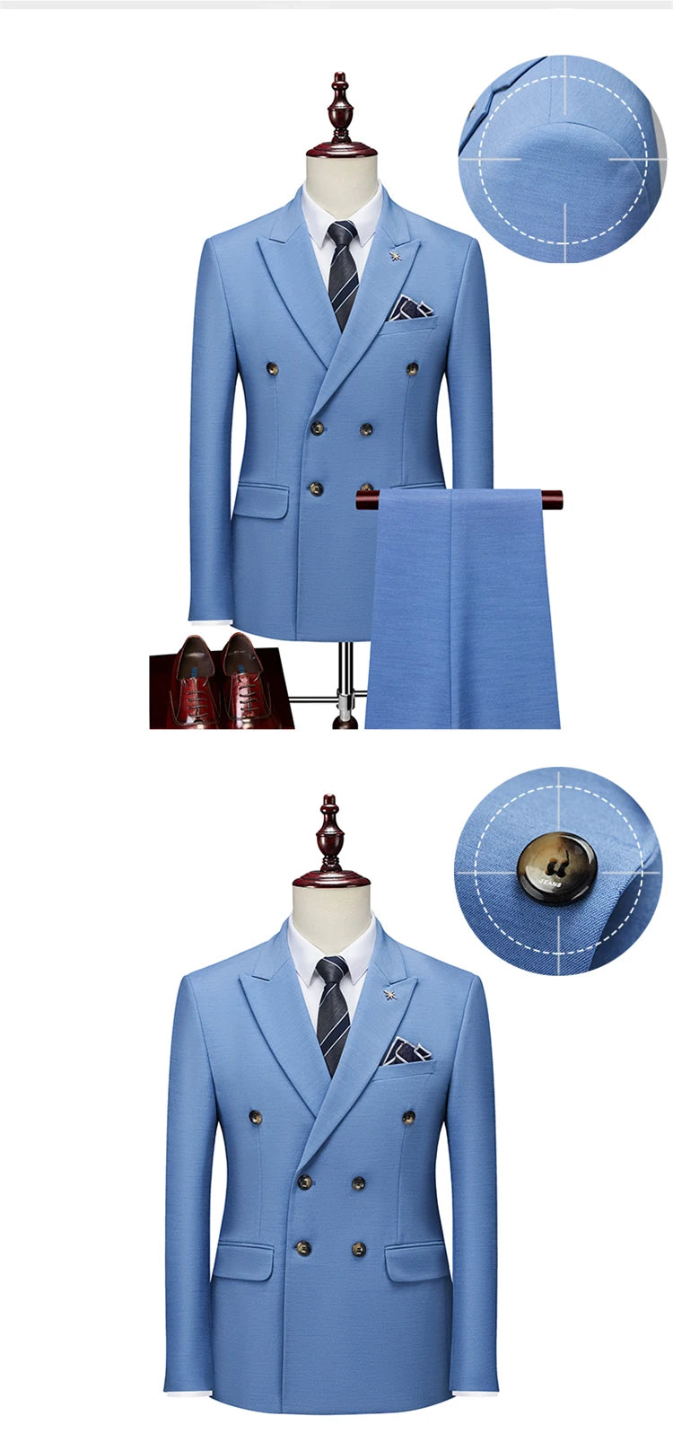 Eleganter Herrenanzug – Blazer & Hose in Unifarben für festliche Anlässe