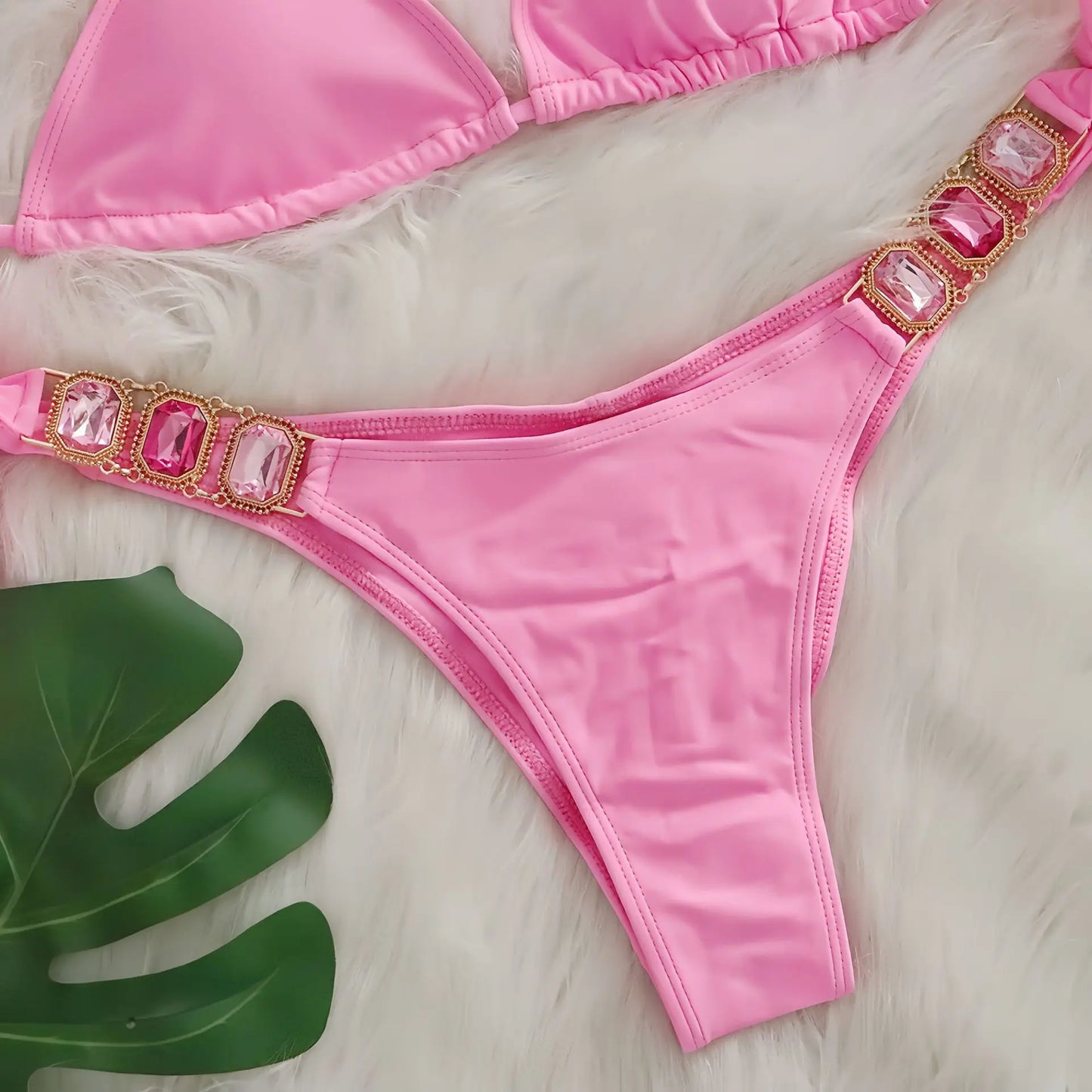 Brauner Push-Up-Bikini im brasilianischen Stil für Damen – ideal für Strand und Pool