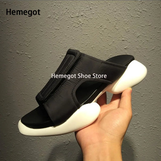 Thick-Soled Flip-Flop Sandals Women's Slippers Men's Non-Slip Beach Shoes Men's Casual Couple Shoes Black Unisex Shoes