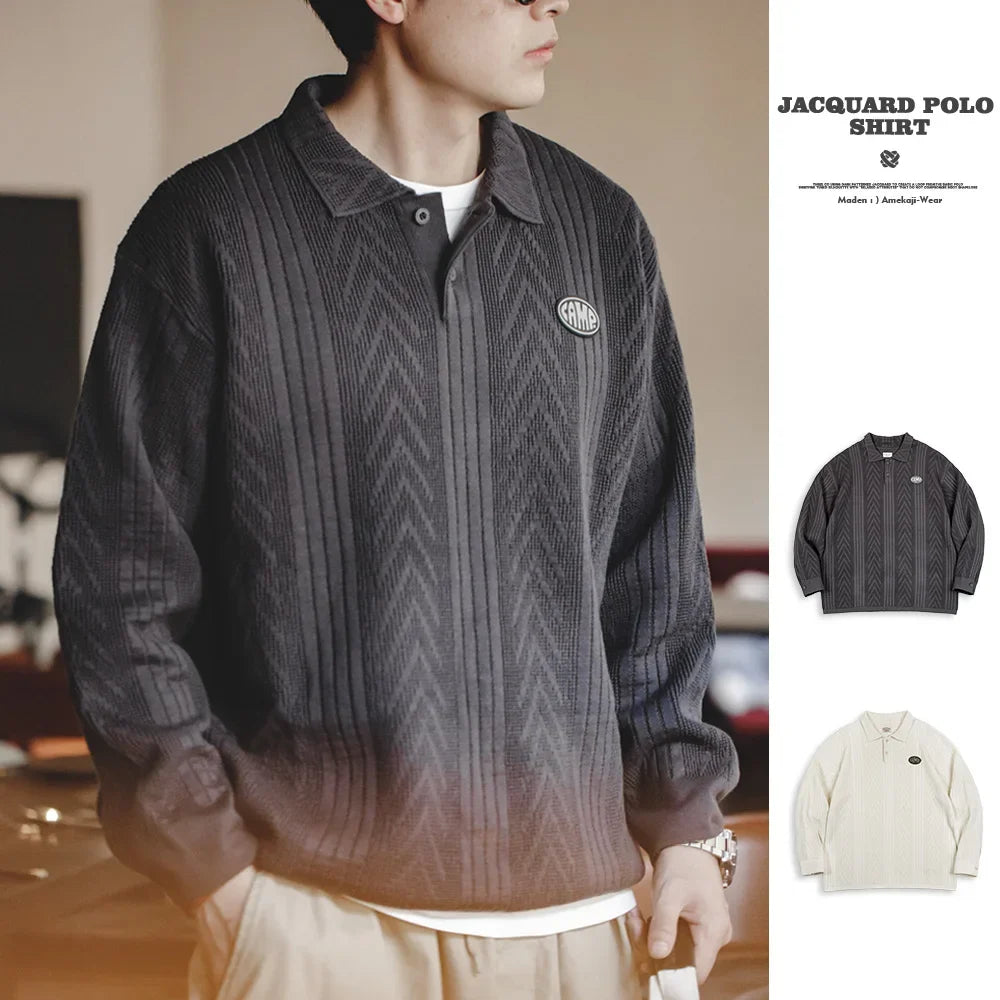 Herren Pullover aus Jacquard mit strukturierter Strickart im Vintage-Stil