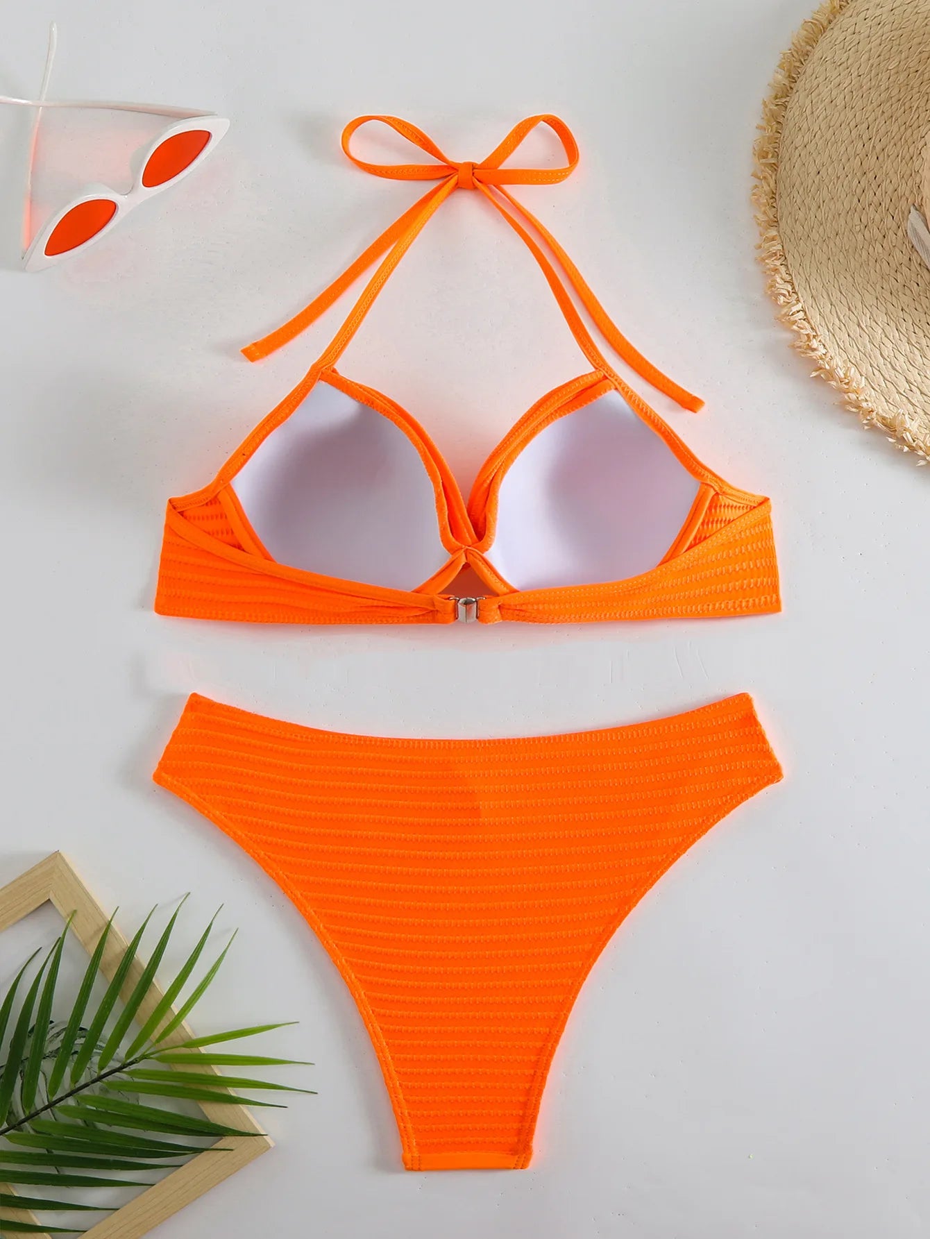 Glamouröses Damen-Bikini-Set mit Push-up-Effekt und glänzendem Design – perfekt für den Strand oder Pool