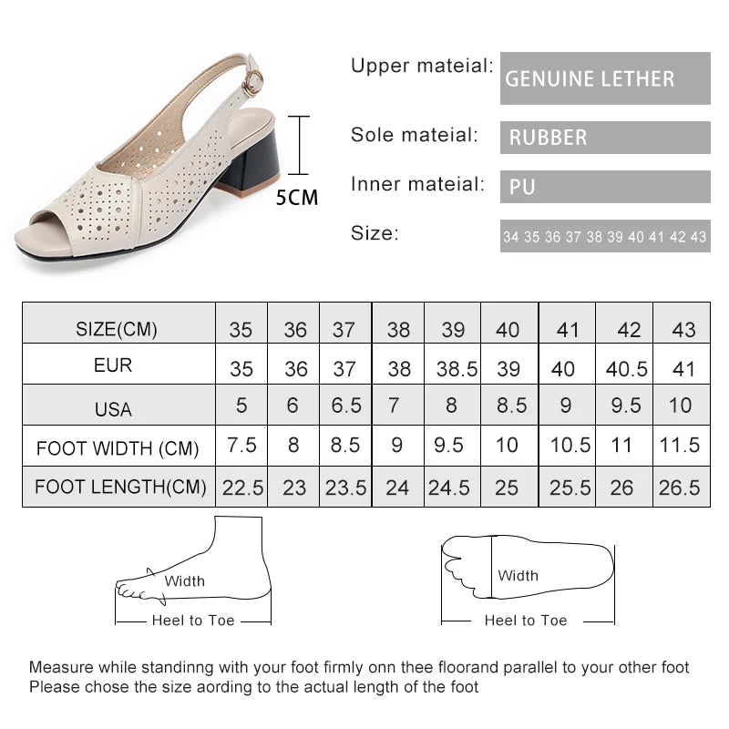 AIYUQI Sandalen für Damen, Sommer, 2022, neue Fishmouth-Sandalen aus echtem Leder, Blockabsatz, große Größe, Sandalen für Mütter mittleren Alters