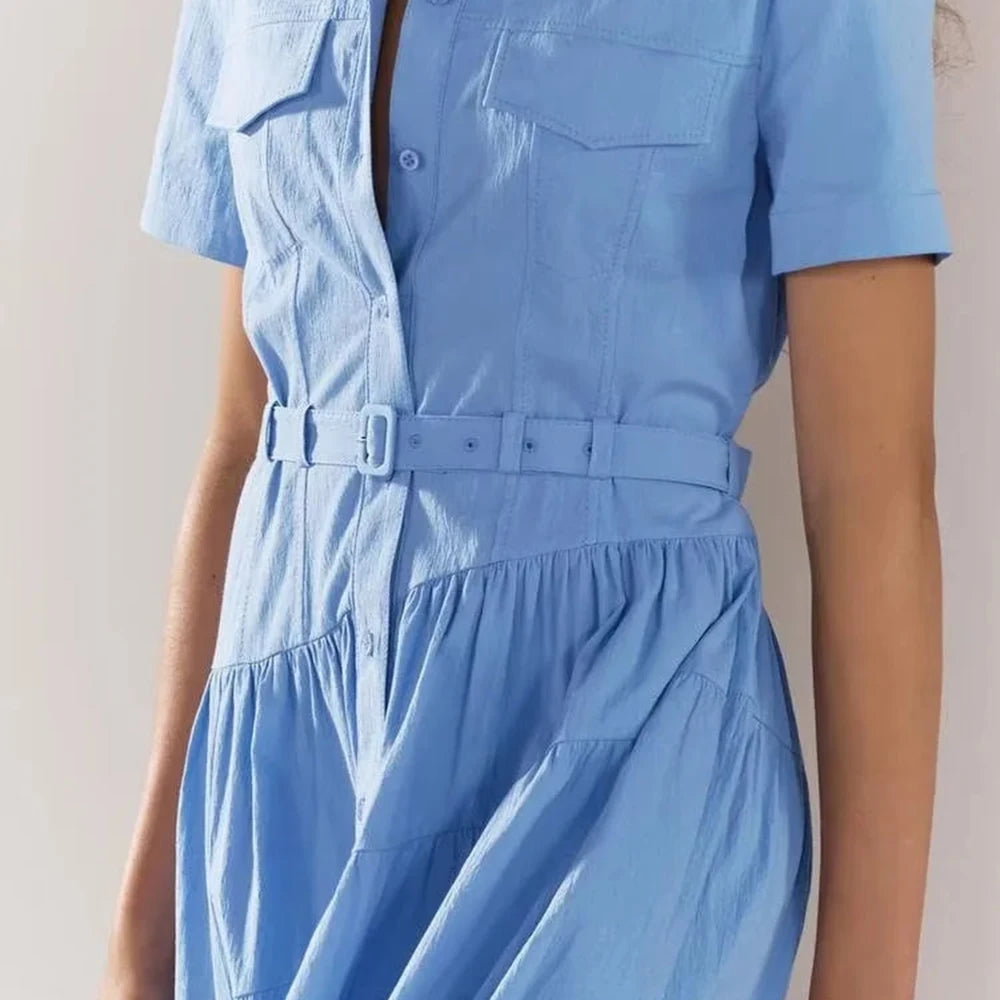 Schulterfreies ärmelloses Patchwork-Kleid mit Hohldesign für Damen – figurbetont und stilvoll