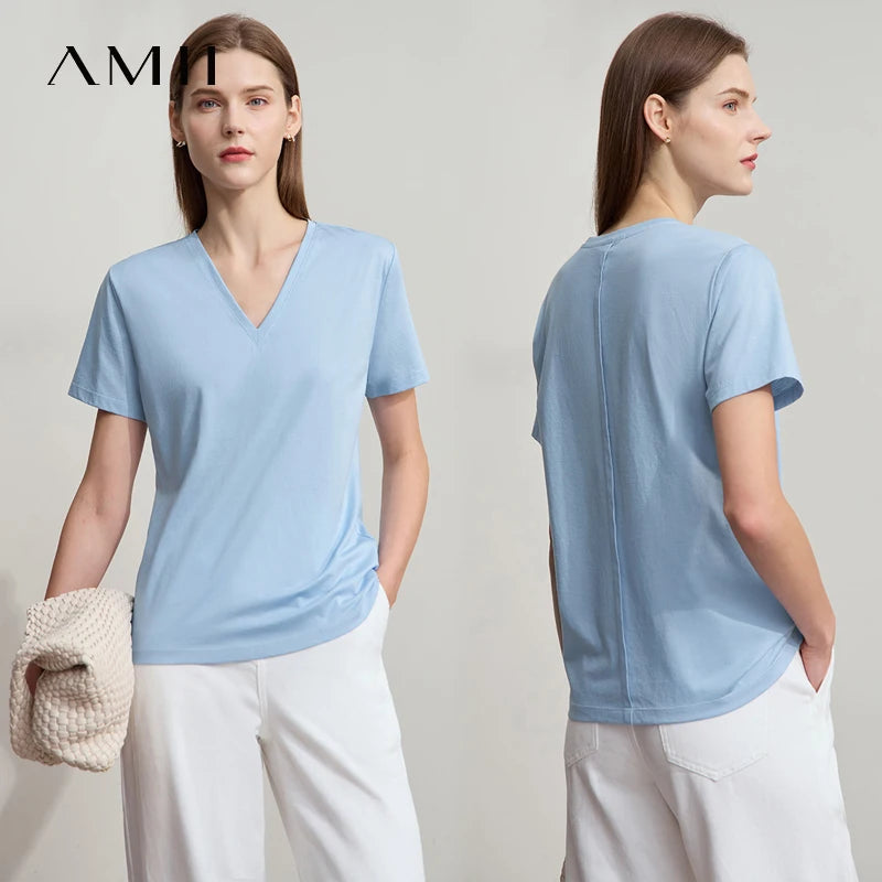 Damen Top im minimalistischen Sommerstil mit einfarbiger Buchstabenstickerei