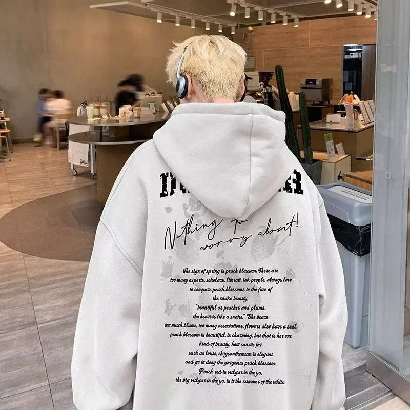 Autumn Goth Letter Printed Pullover Hoodies For Men New in Y2K Streetwear Fashion Sweatshirts Hip Hop Cotton Hoodie Tracksuit
