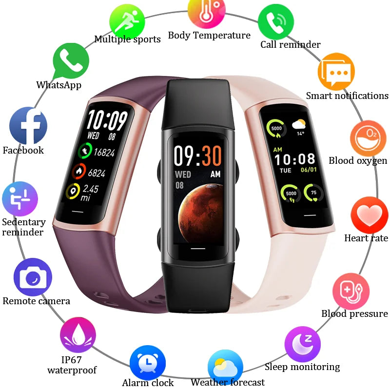 LIGE Smartwatch Sport Fitness Tracker Smart Uhr Für Männer Frauen Herzfrequenz Blut Sauerstoff Schlaf Monitor Wasserdichte Smart Armband