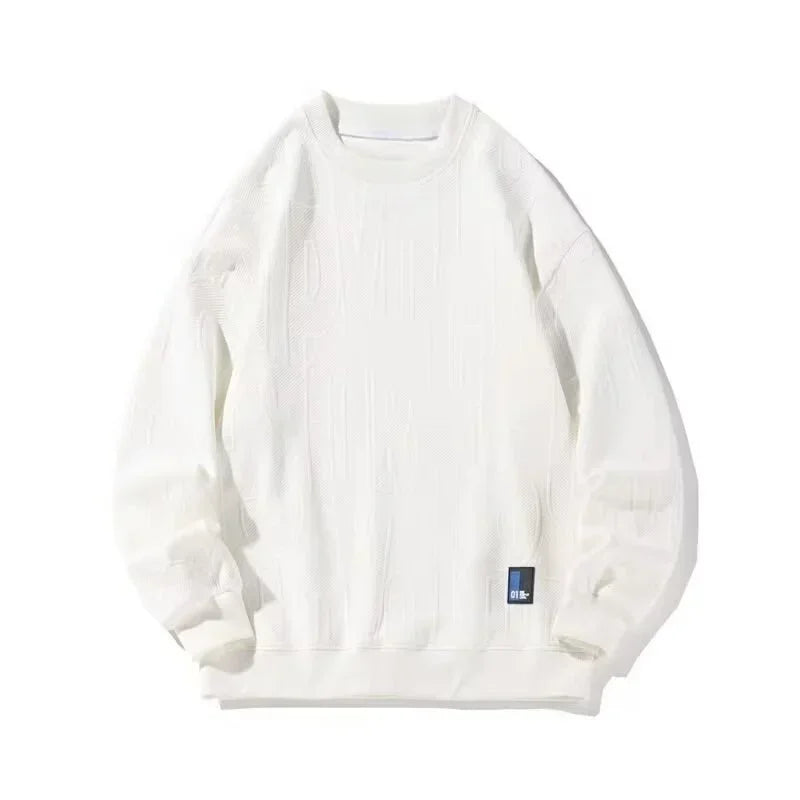 Herren Sweatshirt im Buchstaben-Jacquard mit Rundhalsausschnitt für lässige Frühlingstage