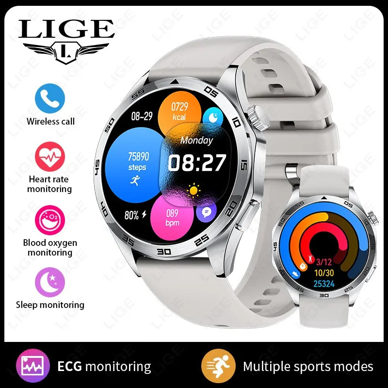 LIGE EKG AI Gesunde Diagnose Smart Uhr Männer Blut Sauerstoff Blutdruck Schlaf Überwachung Bluetooth Anruf Gesundheit Smartwatch Frauen