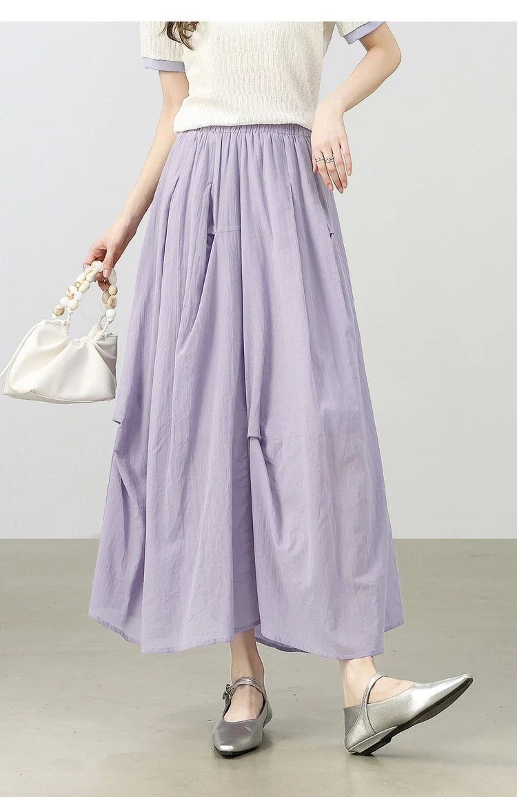 Damen Midirock im eleganten A-Linie Stil mit Falten für den Sommer