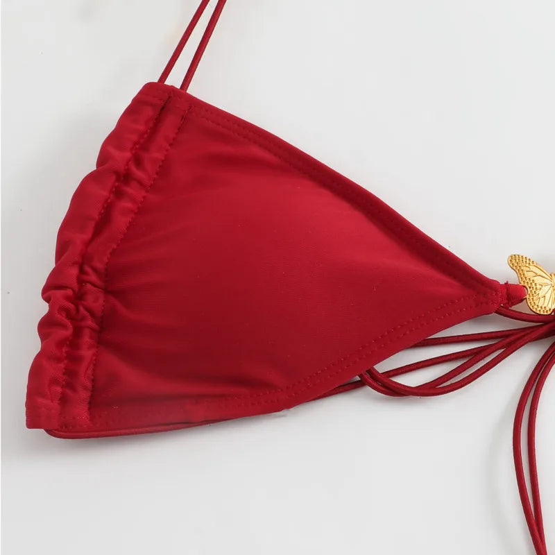 Dreiteiliges Damen-Bikini-Set im brasilianischen Stil – ideal für Strand und Pool