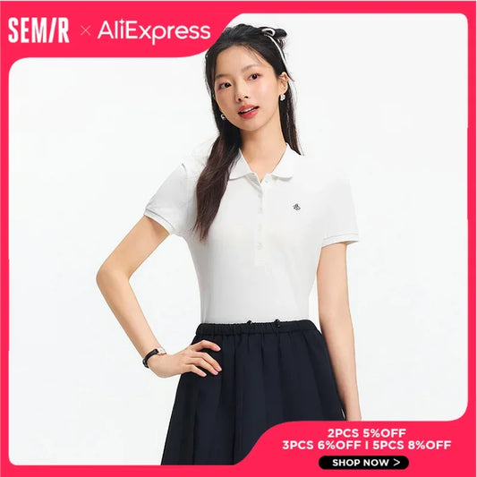 Semir Poloshirt für Damen, schick, kühles Gefühl, antibakteriell, schmale Passform, 2022, neuer Sommer, bestickter Pullover, lässig für den Alltag