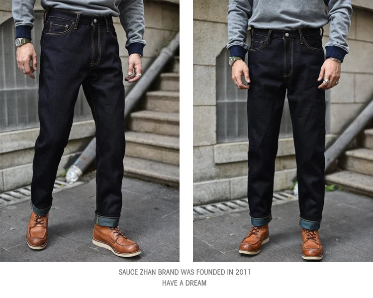 Herren Jeans aus Selvedge Raw Denim im Vintage-Stil mit Taper Fit