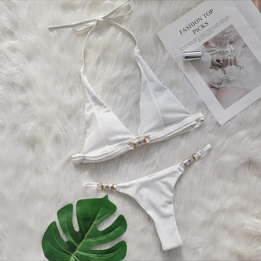 Sexy Bikini-Set mit pinkem Blumenmuster und Push-up-Effekt – ideal für Strand und Pool