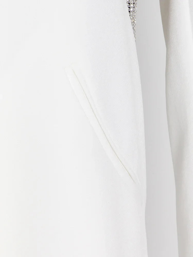 Elegantes Midi-Kleid mit Pailletten und Patchwork, schulterfrei und langärmelig – figurbetontes Design für Damen.