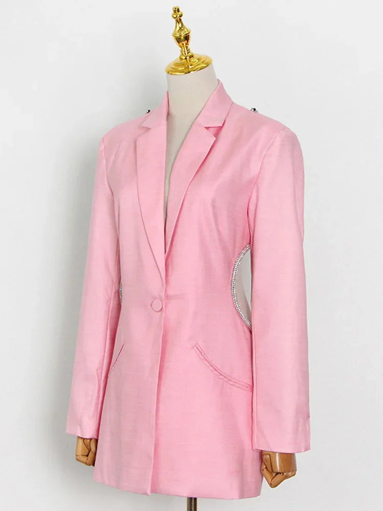 Elegantes Midi-Kleid mit Pailletten und Patchwork, schulterfrei und langärmelig – figurbetontes Design für Damen.