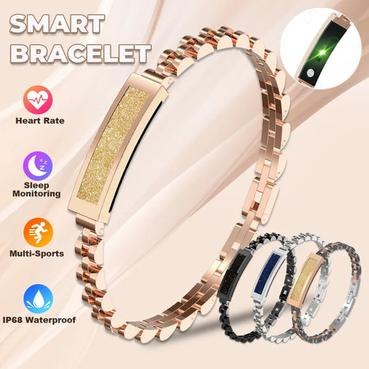 LIGE Frauen Kein Bildschirm Smartwatch Zink-legierung Bluetooth Verbunden APP Sport Smart Armband Band Herzfrequenz Schlaf Monitor Dame Geschenk