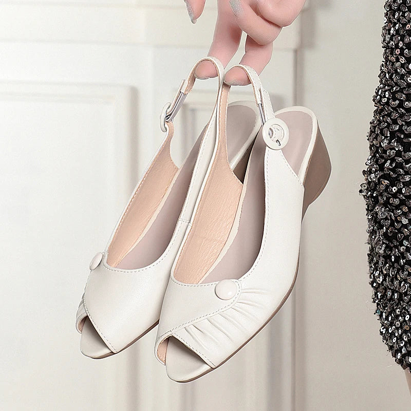 AIYUQI 2025, neue frauen sandalen Keil ferse fisch mund weibliche schuhe Große größe one-strap sandalen frauen
